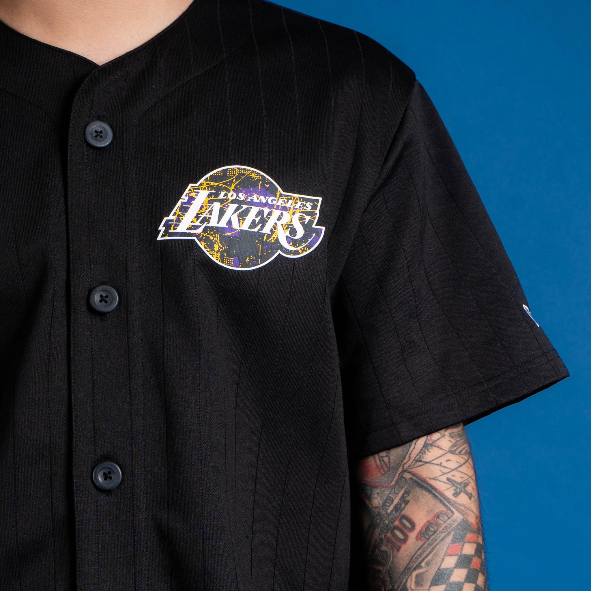 Official New Era NBA Infill Team Logo LA Lakers Black Jersey B9169_481  B9169_481